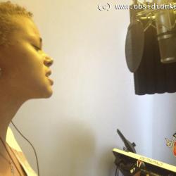 Hebe Jones recording Gospel Vocals